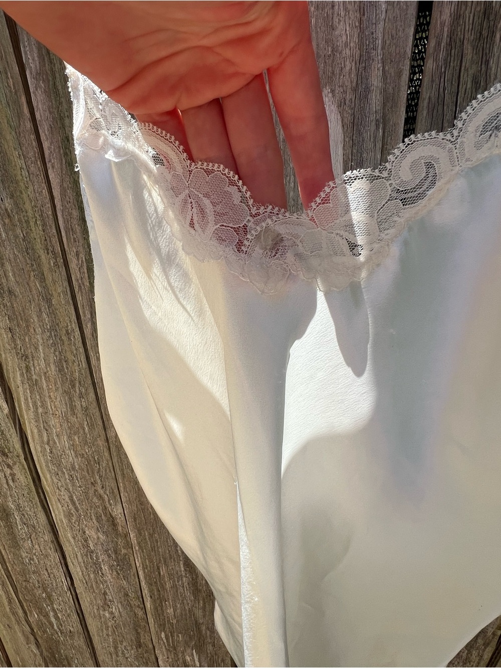 Vintage Cream Lace-Trim Slip Dress - Picture 3 of 5